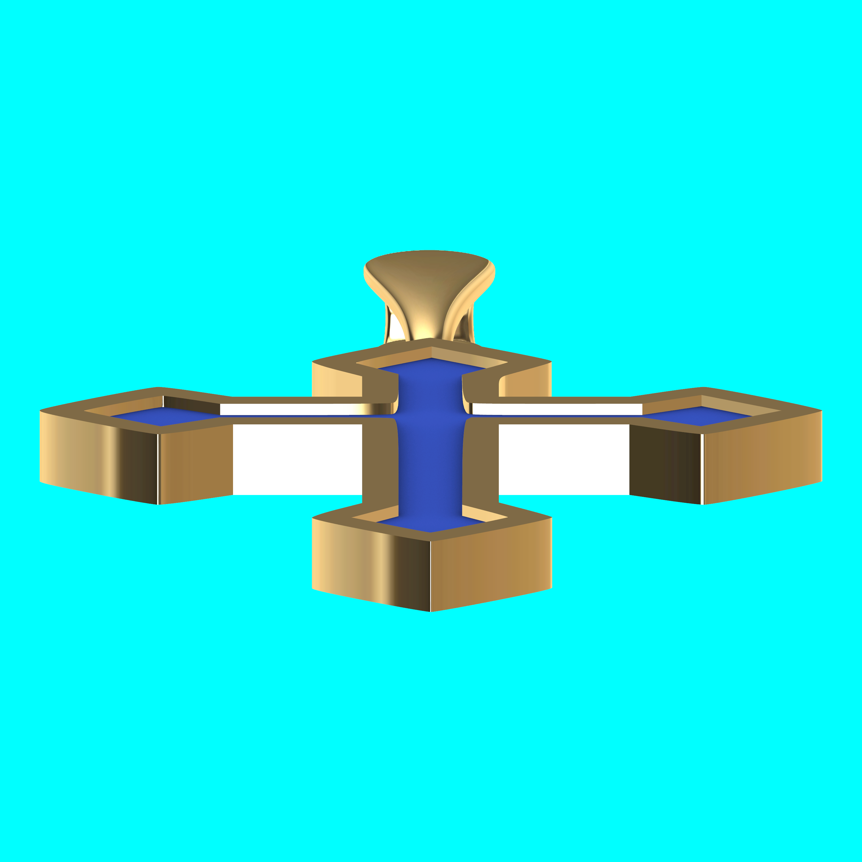 Framed Cross Pendant with Stepped Square Ends — view 3