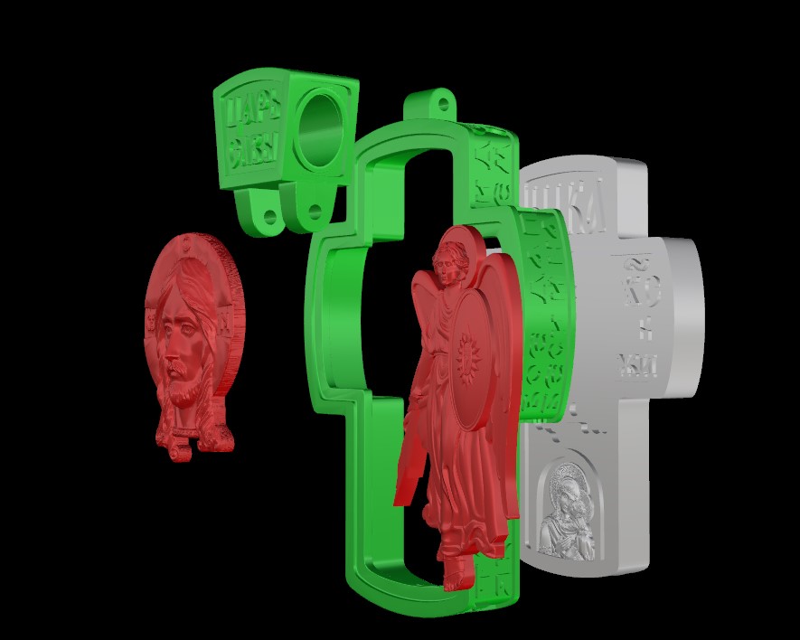 Orthodox Cross Pendant Archangel Michael & Holy Face — view 5