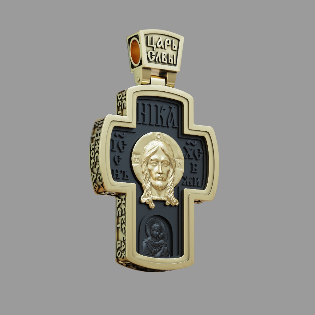 Orthodox Cross Pendant Archangel Michael & Holy Face — view 4
