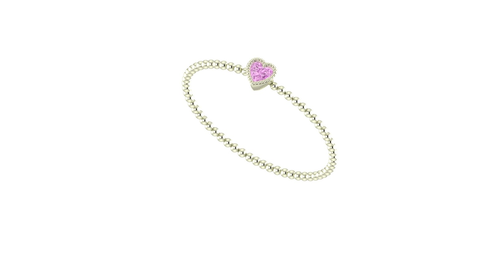 Heart-Shaped Halo Beaded Stretch Bracelet — view 4