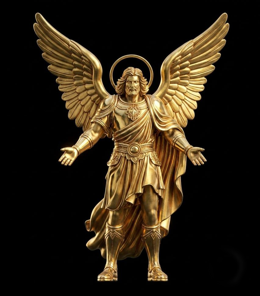 Armored Archangel High Relief Pendant Model — view 2
