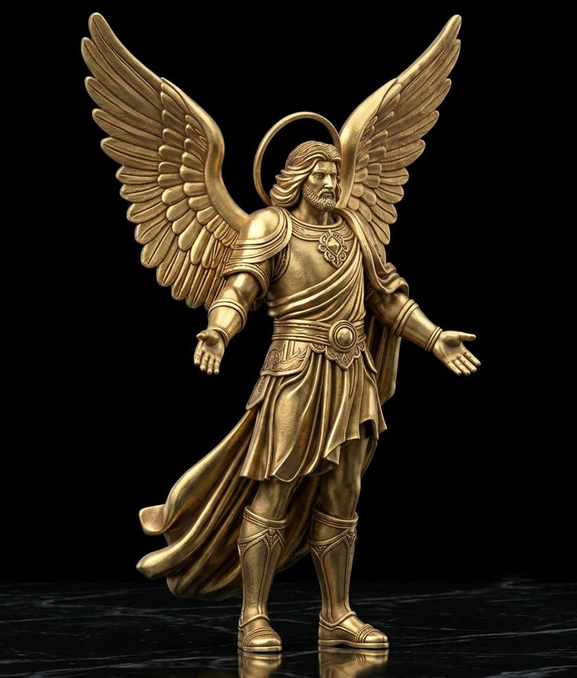 Armored Archangel High Relief Pendant Model — view 3