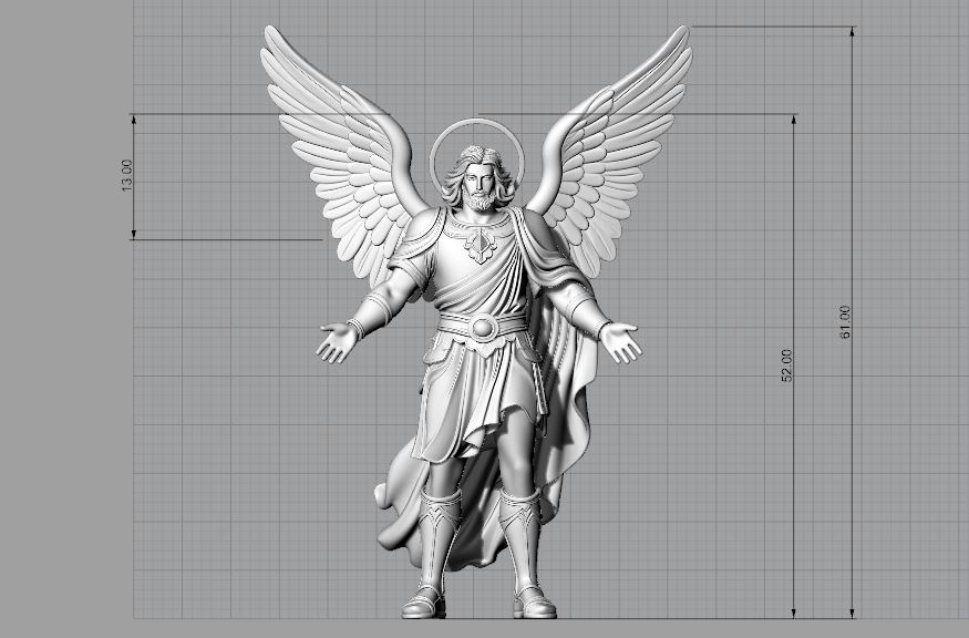 Armored Archangel High Relief Pendant Model — view 5