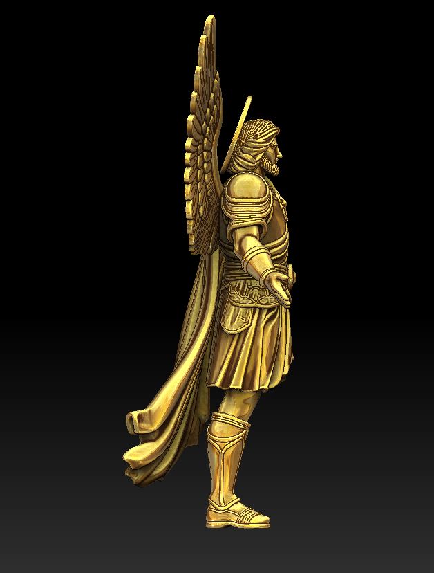 Armored Archangel High Relief Pendant Model — view 4
