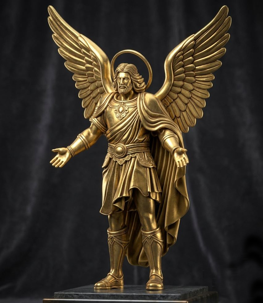 Armored Archangel High Relief Pendant Model