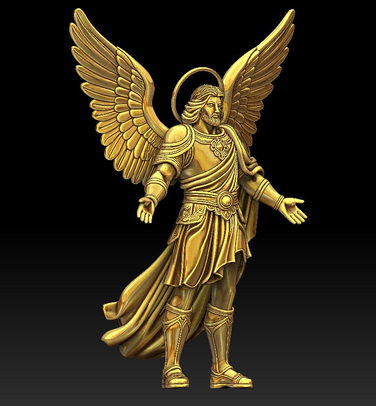 Armored Archangel High Relief Pendant Model — view 6