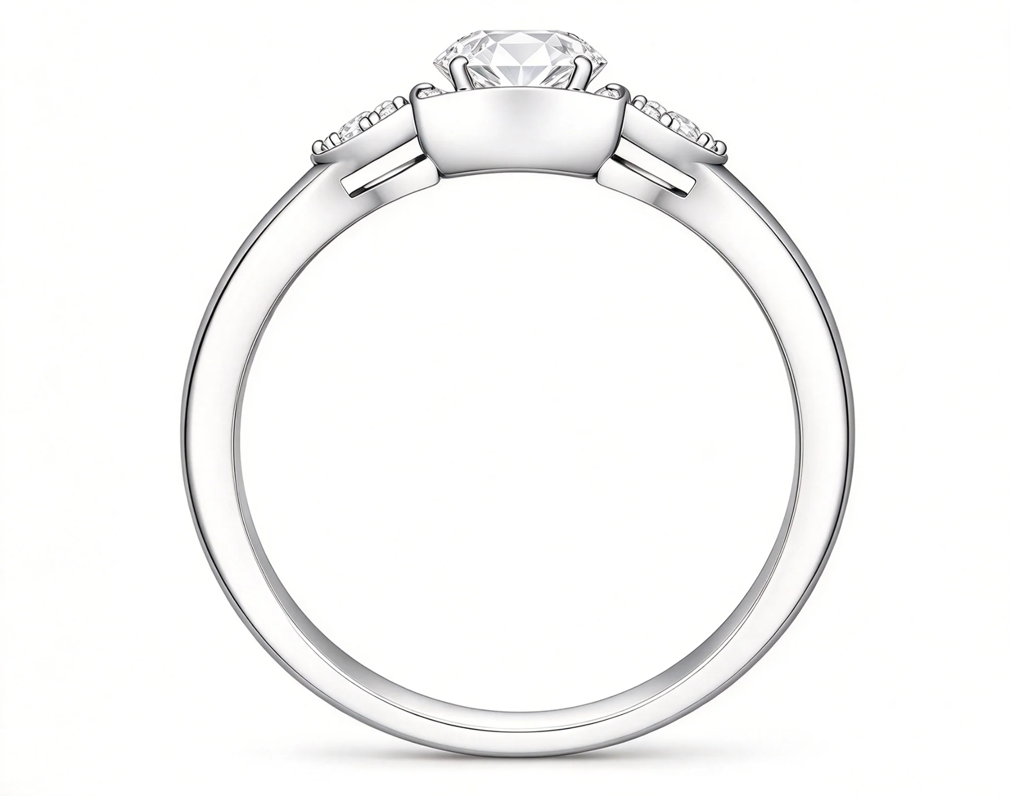 Quatrefoil Halo Ring with Leaf Split Shank — view 4