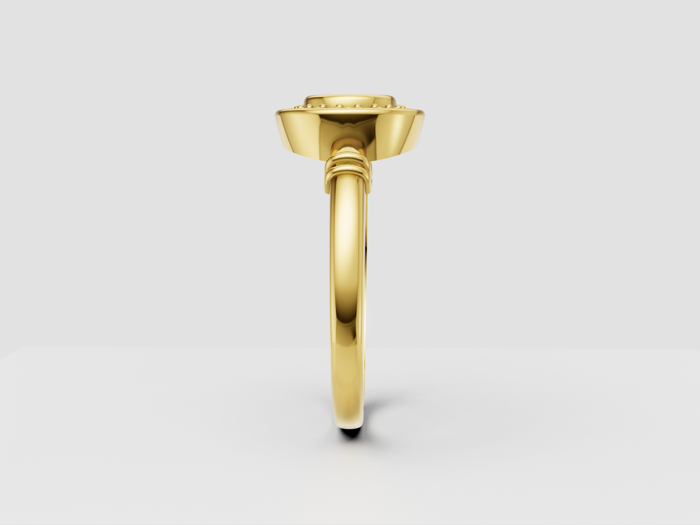 Concentric Pavé Halo Ring Jewelry CAD 3D Model — view 3