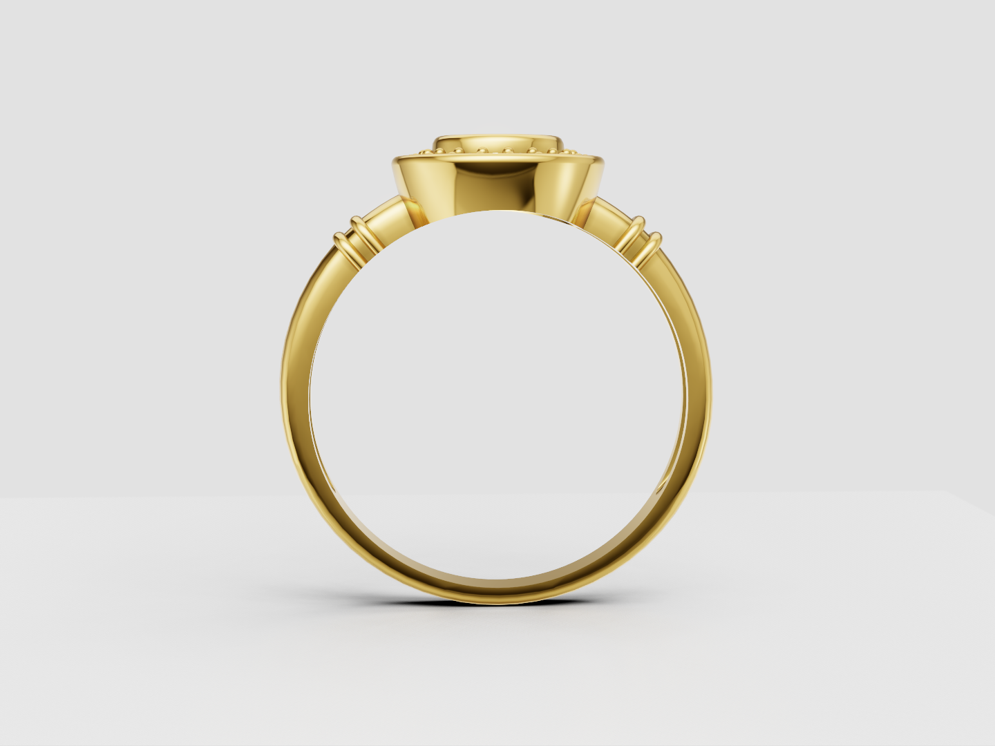 Concentric Pavé Halo Ring Jewelry CAD 3D Model — view 2