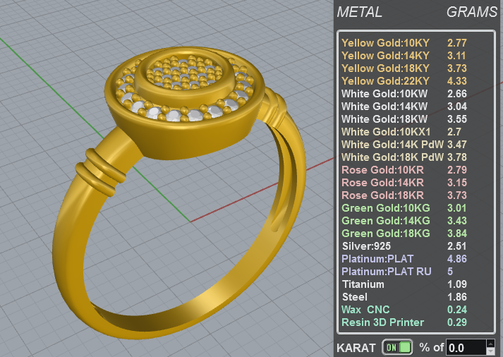 Concentric Pavé Halo Ring Jewelry CAD 3D Model — view 7