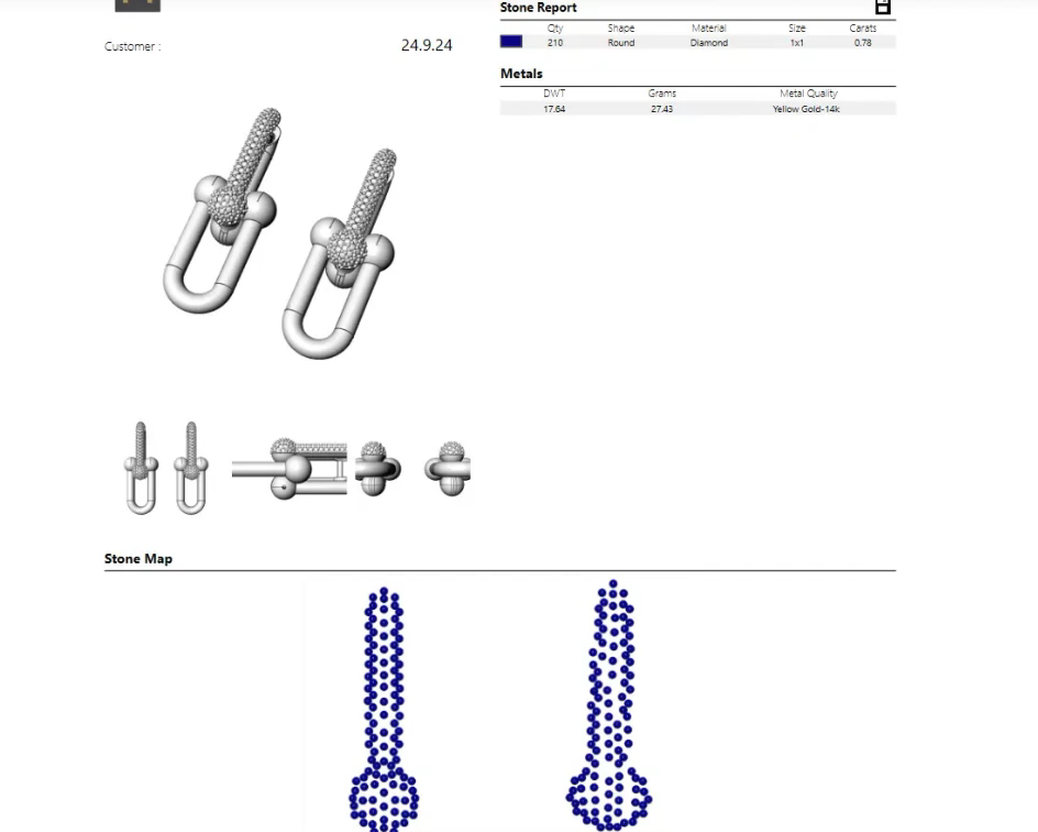 Pavé Phallus U-Link Drop Earrings light weigth — view 5