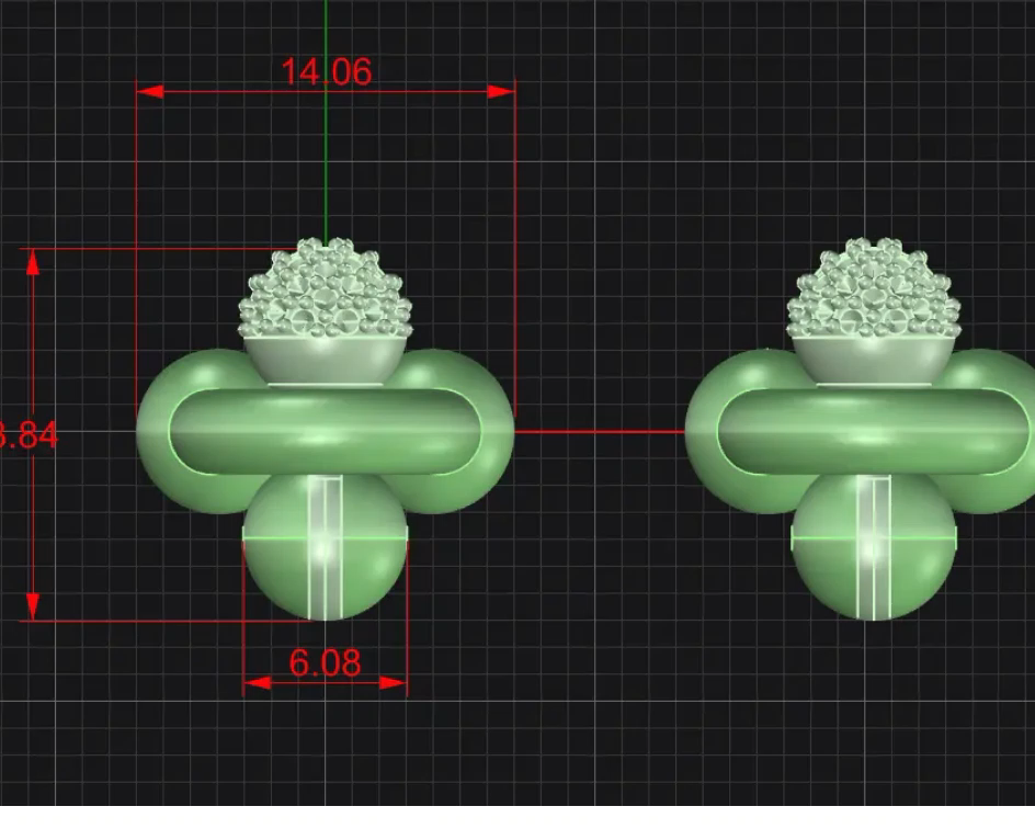 Pavé Phallus U-Link Drop Earrings light weigth — view 3