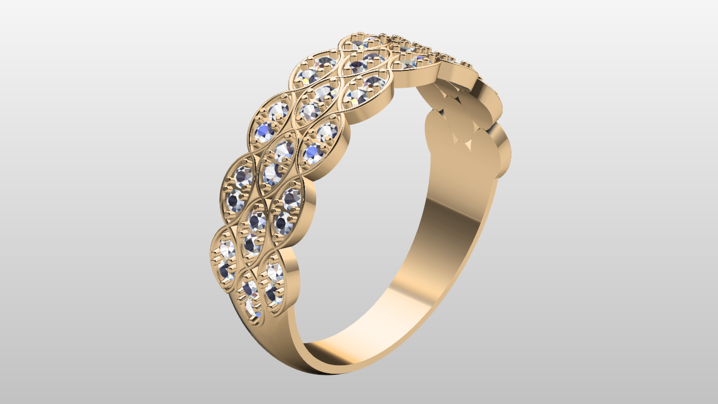 Buy Oval Plexus Ring CAD Modern Jewelry — view 3
