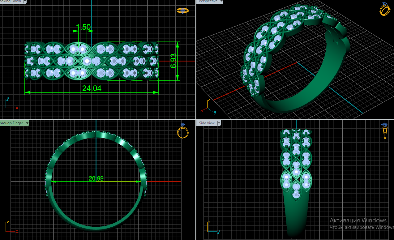 Buy Oval Plexus Ring CAD Modern Jewelry