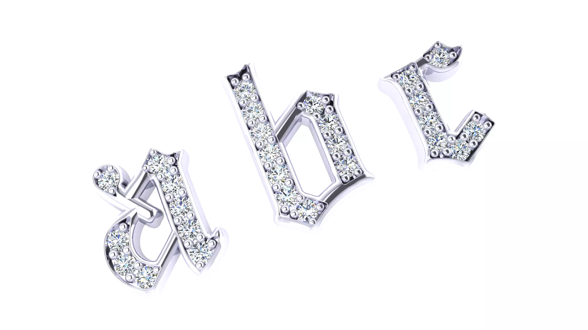 Luxury Diamond Script Alphabet 3D Jewelry Font Collection — view 8