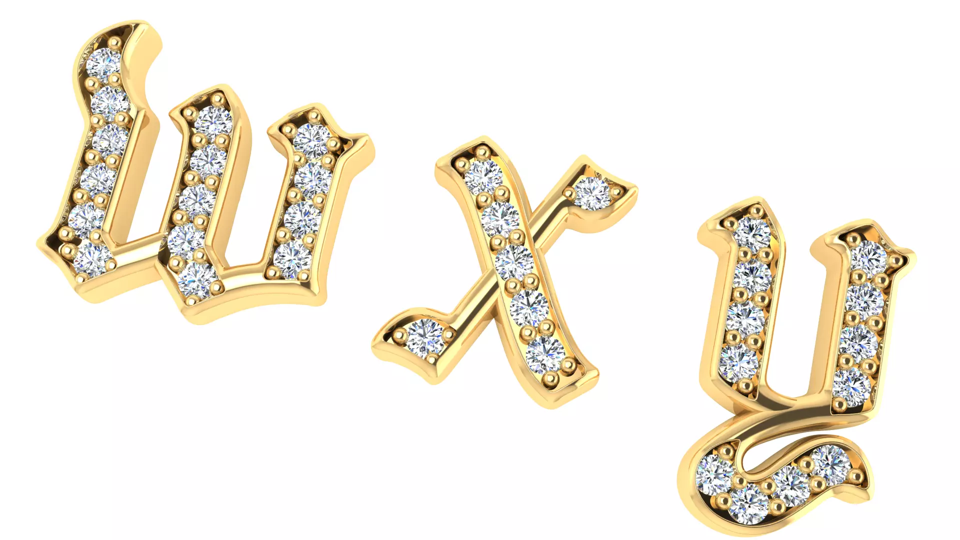 Luxury Diamond Script Alphabet 3D Jewelry Font Collection — view 5