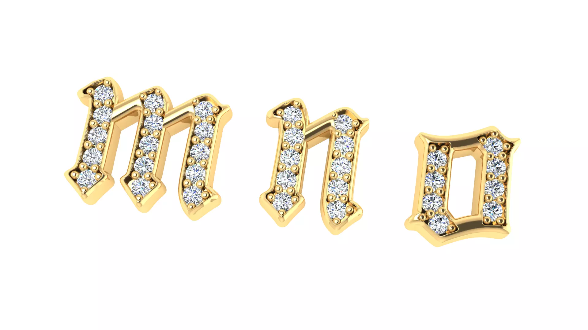 Luxury Diamond Script Alphabet 3D Jewelry Font Collection — view 4