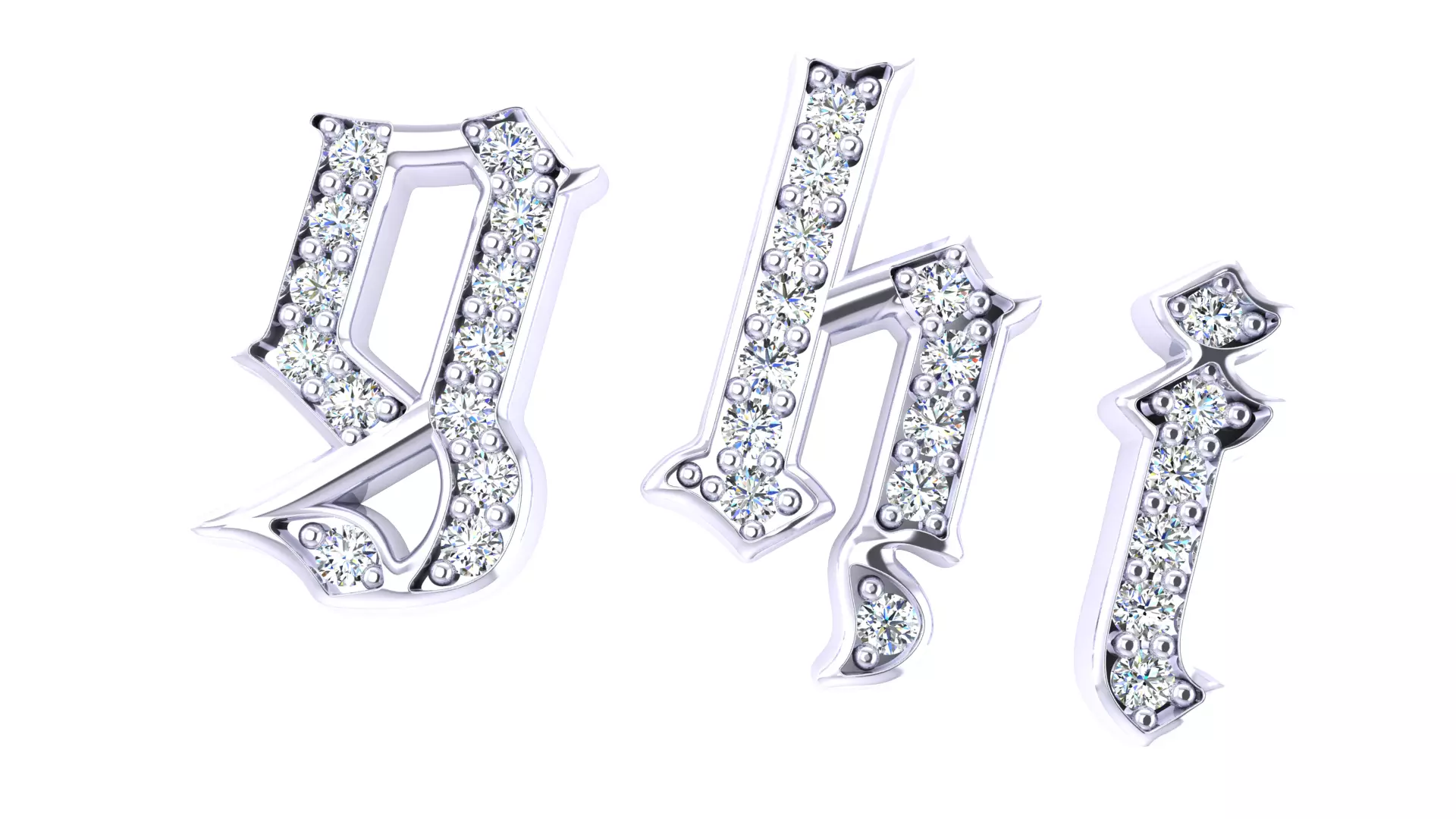 Luxury Diamond Script Alphabet 3D Jewelry Font Collection — view 7