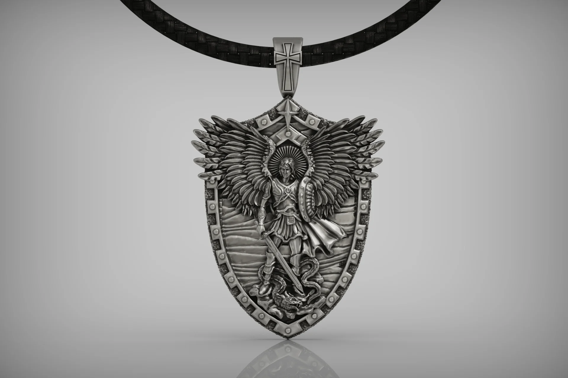 Archangel Michael Shield Protection Pendant — view 4