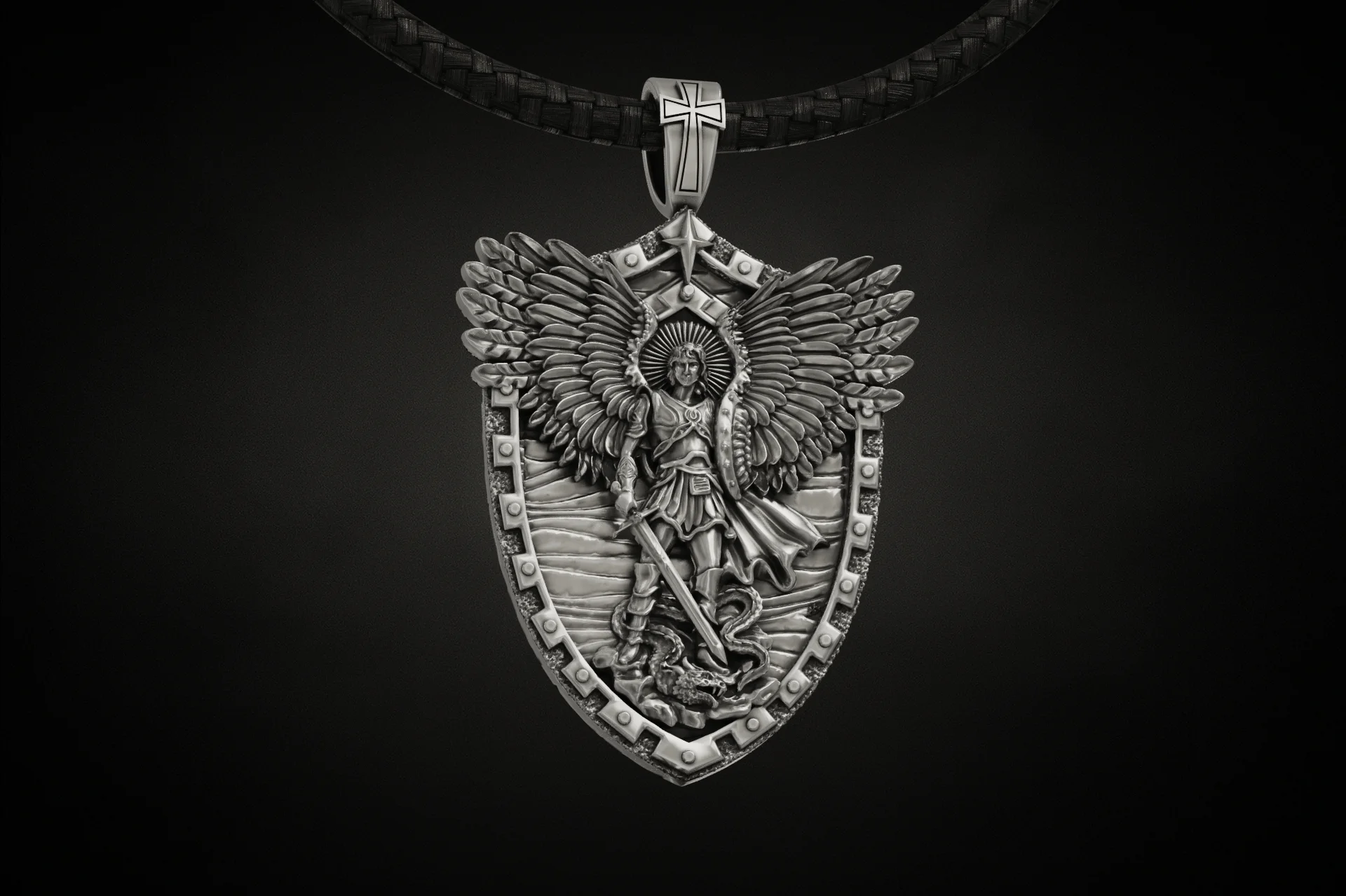 Archangel Michael Shield Protection Pendant — view 2