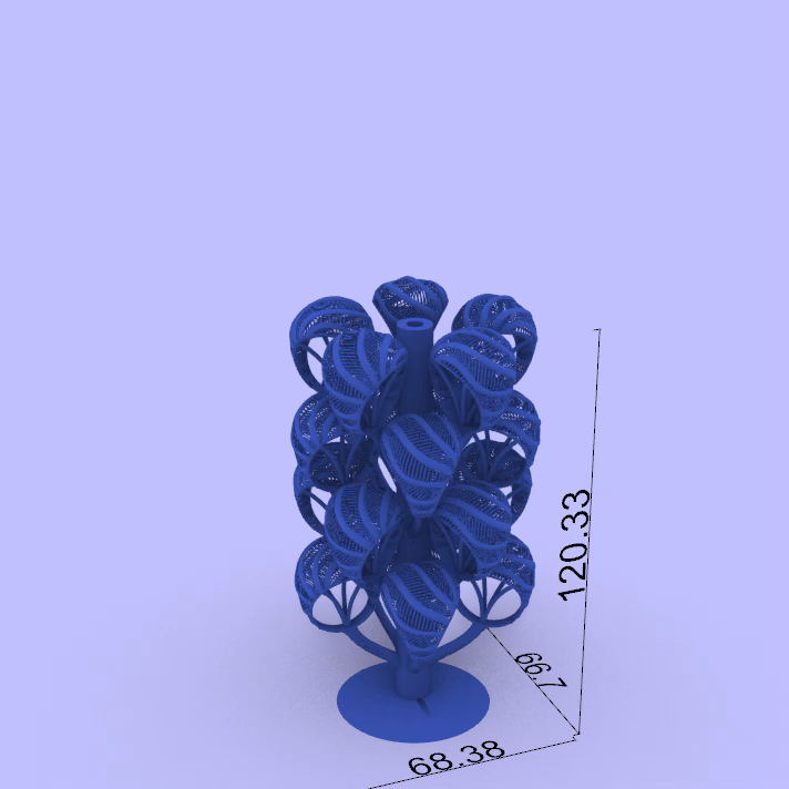 Casting Tree with Woven Leaf Motif Rings — view 2