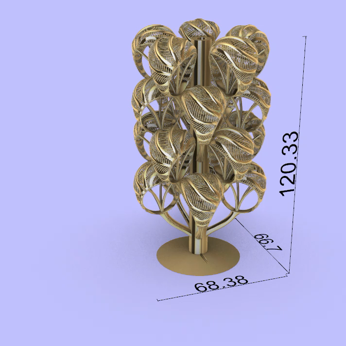 Casting Tree with Woven Leaf Motif Rings — view 5