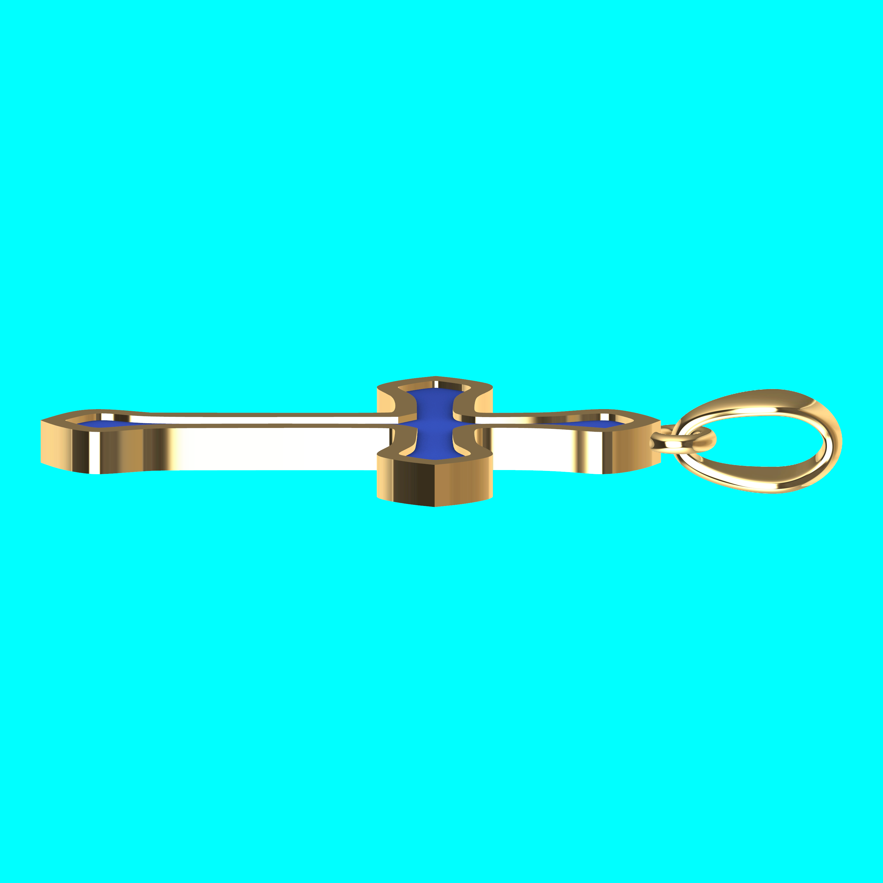 Framed Cross Pendant with Curved Flared Ends — view 4