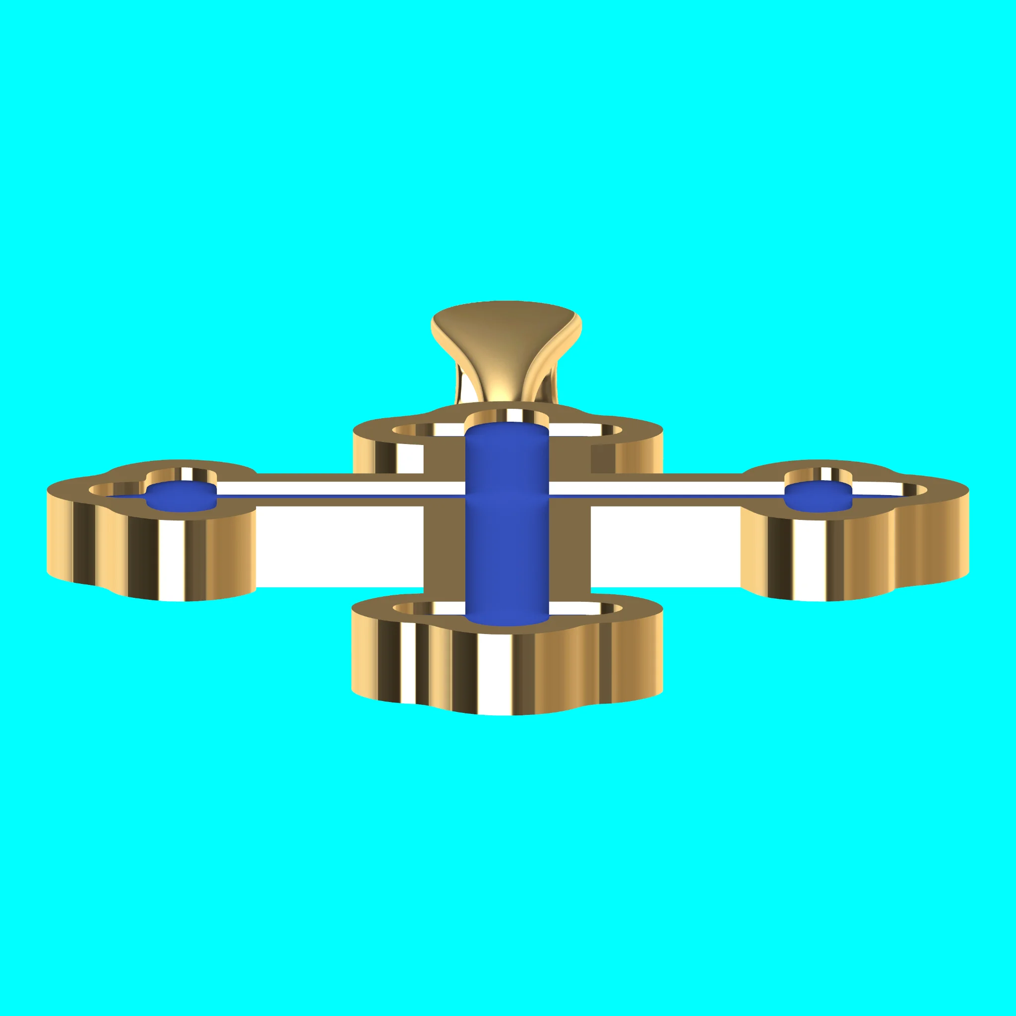 Framed Cross Pendant with Trefoil Ends — view 3