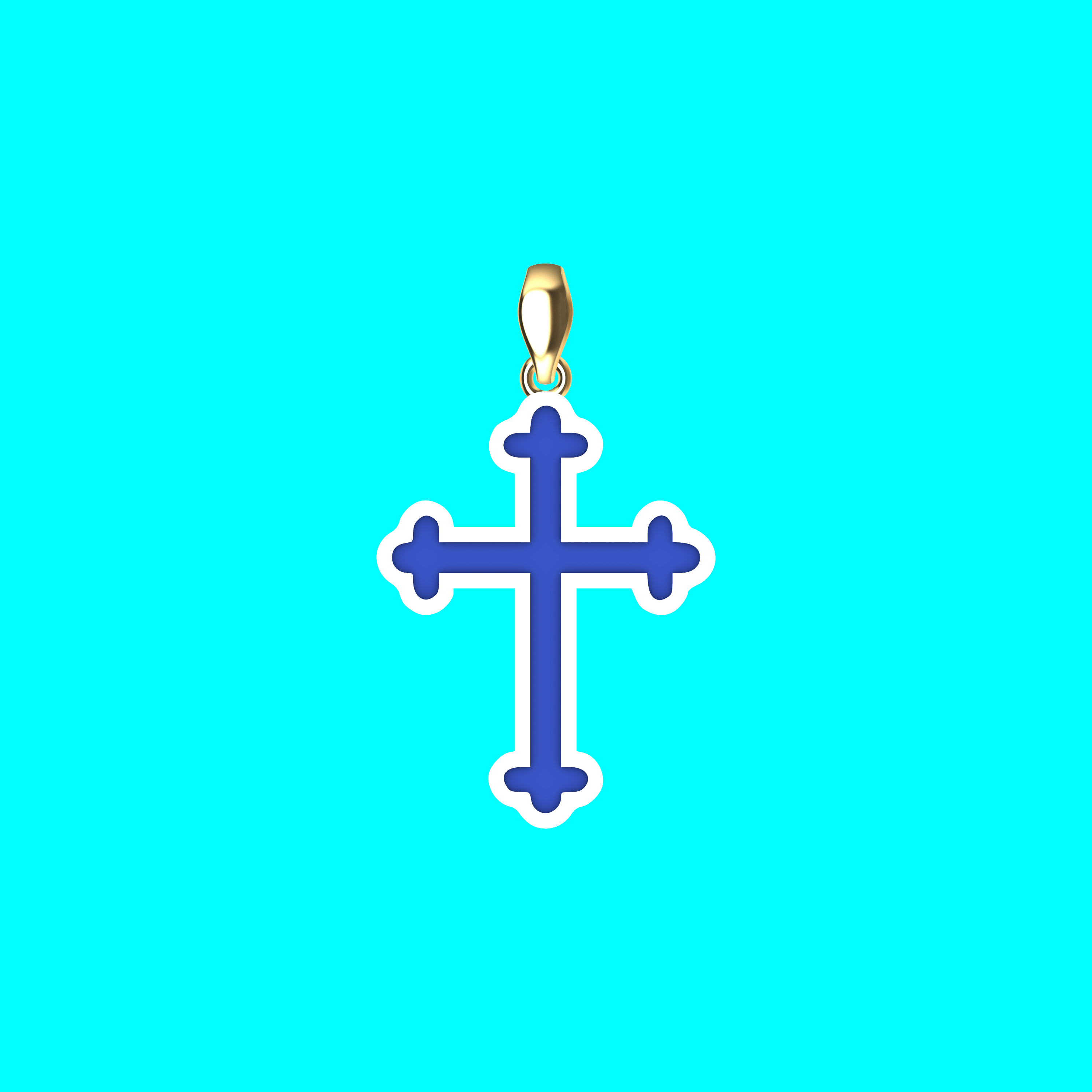 Framed Cross Pendant with Trefoil Ends — view 5