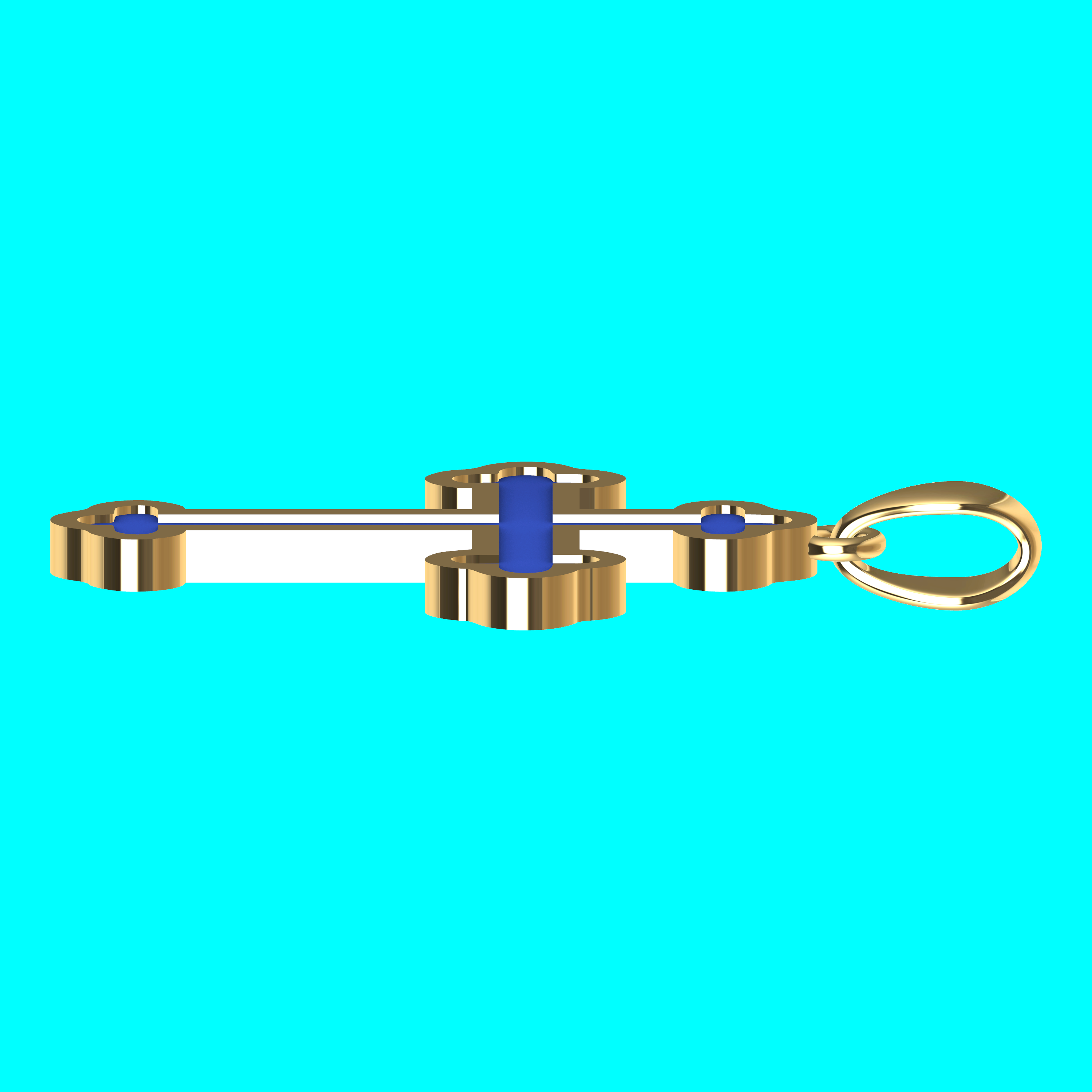 Framed Cross Pendant with Trefoil Ends — view 4
