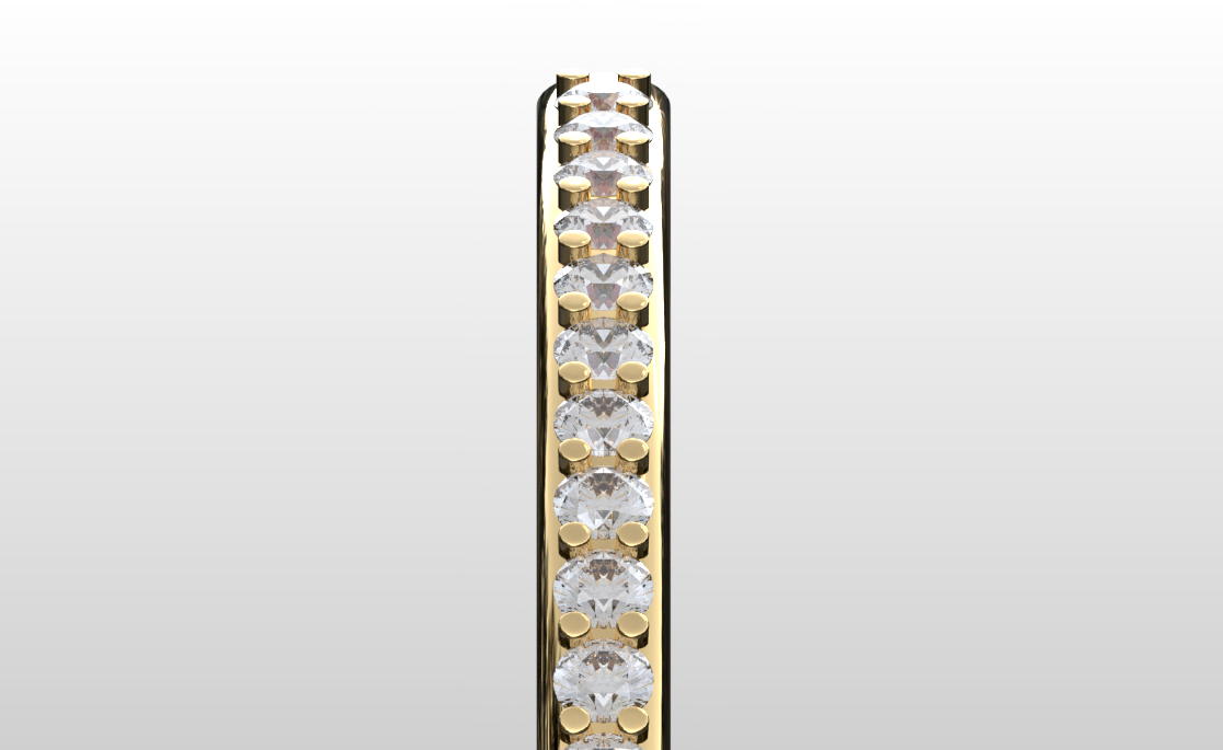 Classic In-Out Shared Prong Diamond Hoop Earrings 38mm — view 3