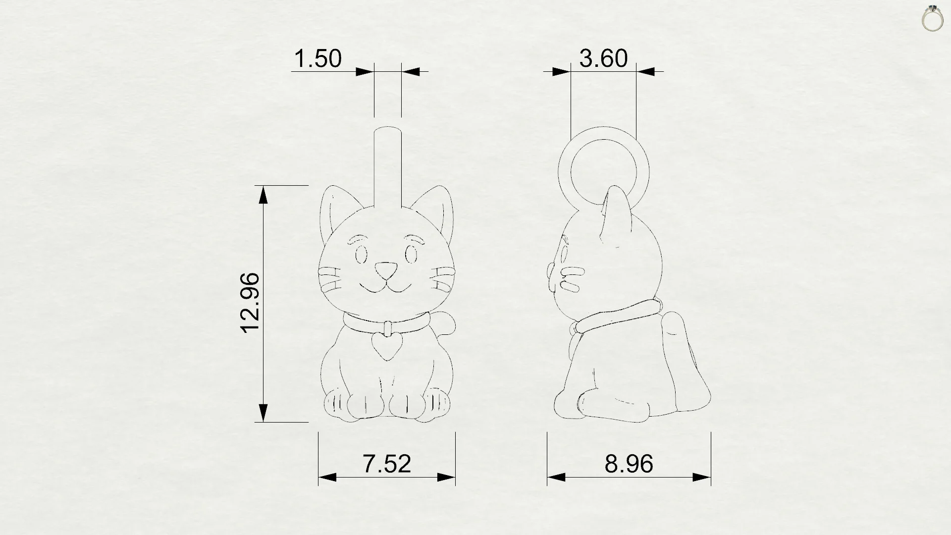 Cat Charm 3D Model — view 7