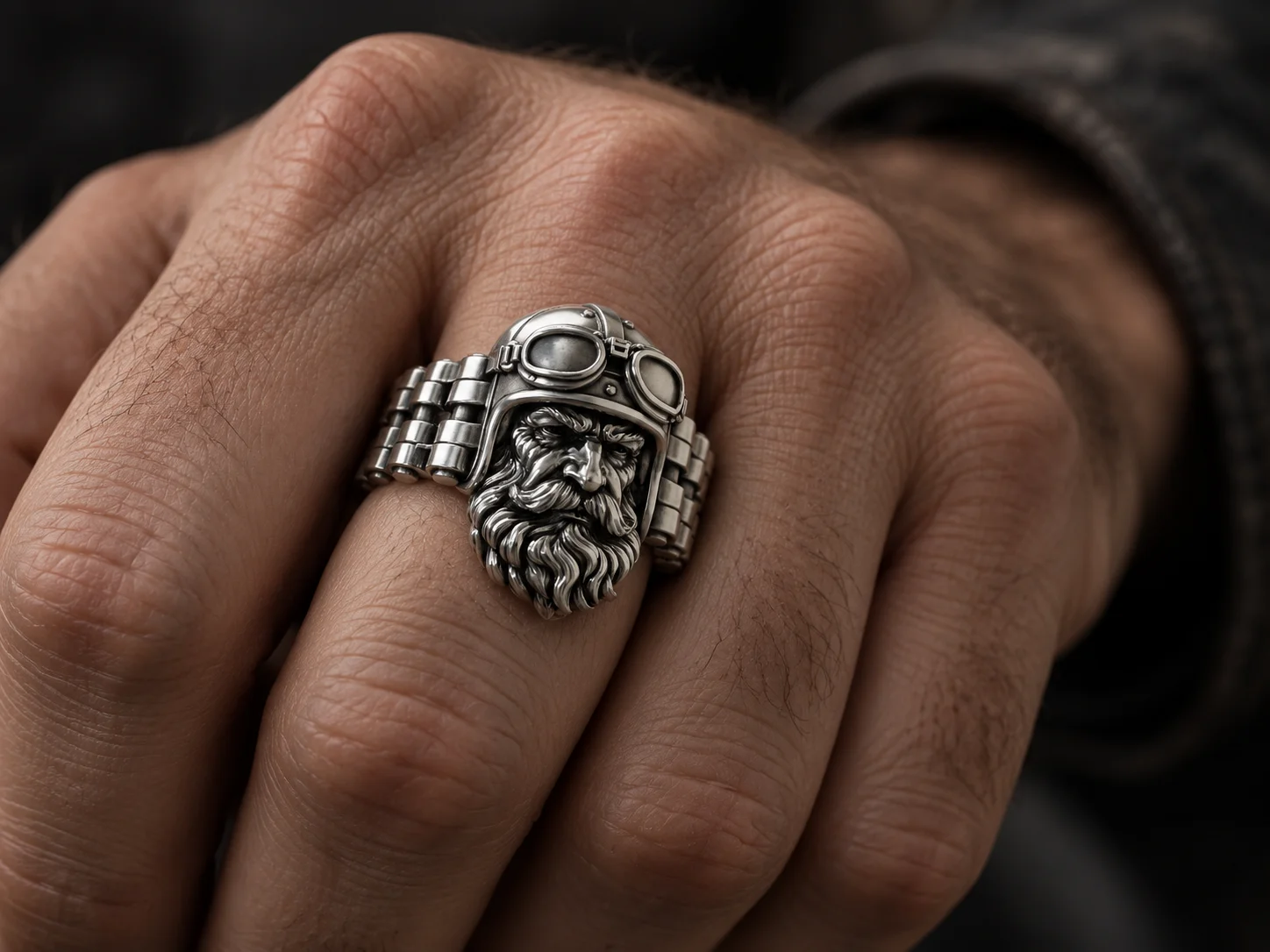 Biker Helmet Head Ring Historic Route 66 — view 3