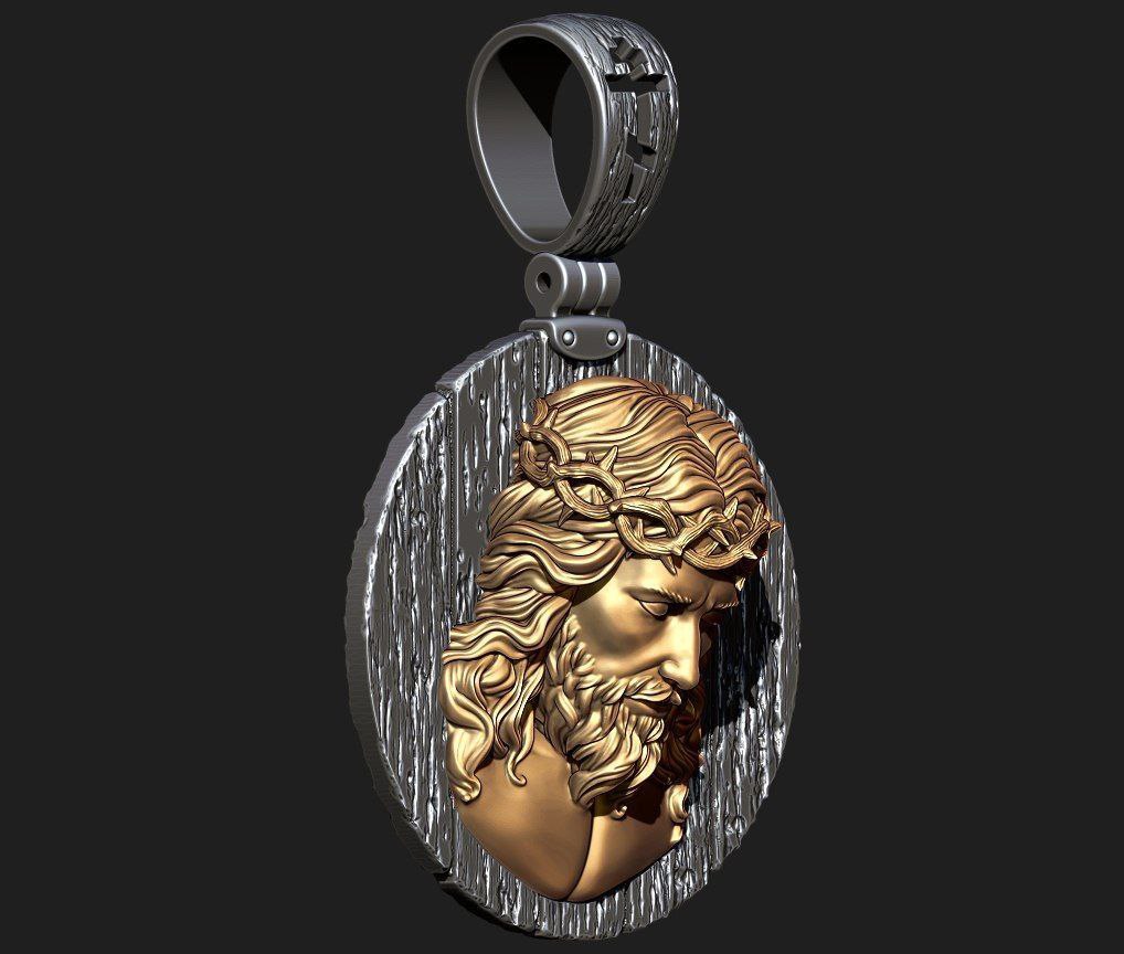 CROWN OF THORNS - Jesus Christ Pendant | Jewelry 3D Model STL — view 7