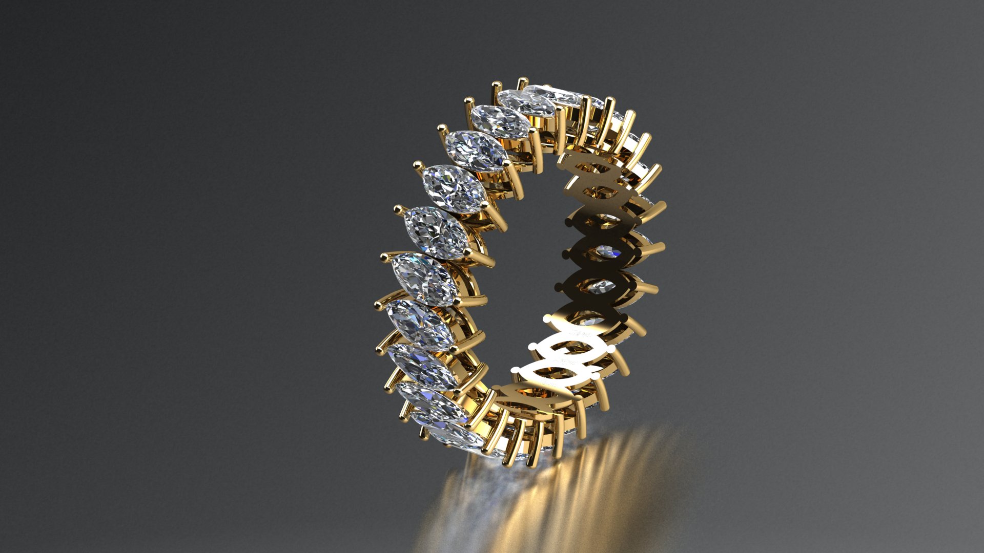 Elegant Marquise Stone Eternity Ring — view 3