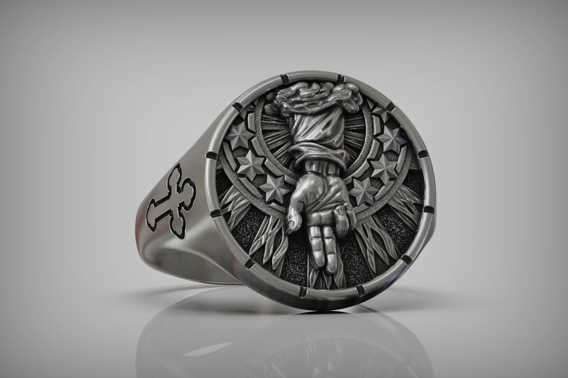 Divine Hand Cross Signet Ring — view 6