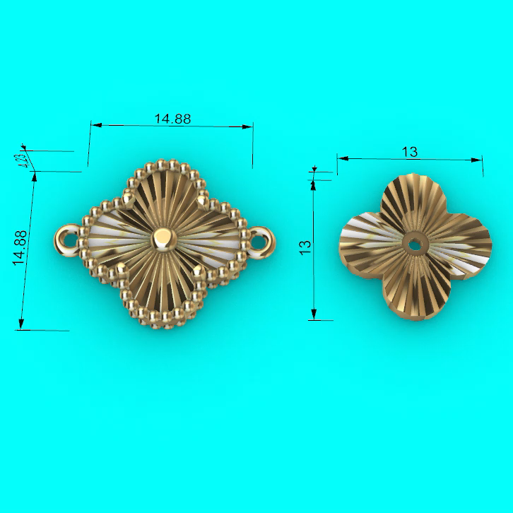 Quatrefoil Fluted Component with Connector Loops — view 2