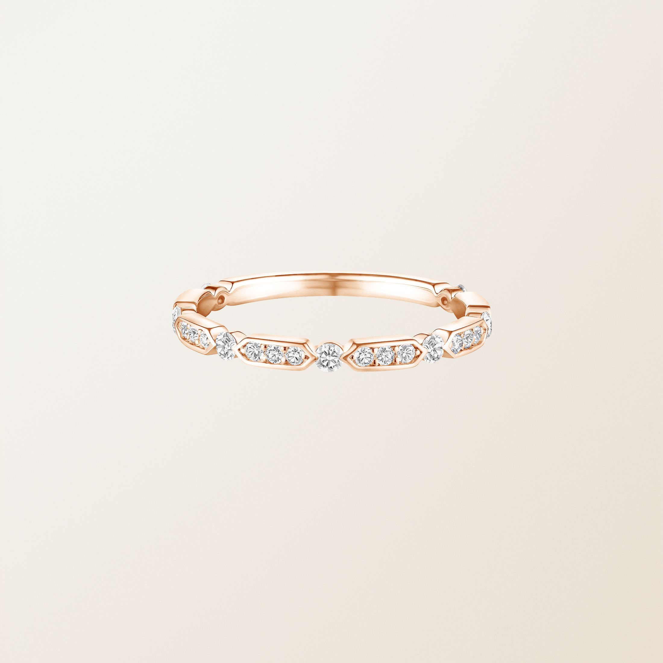Geometric Hexagon Link Eternity Band Ring — view 3