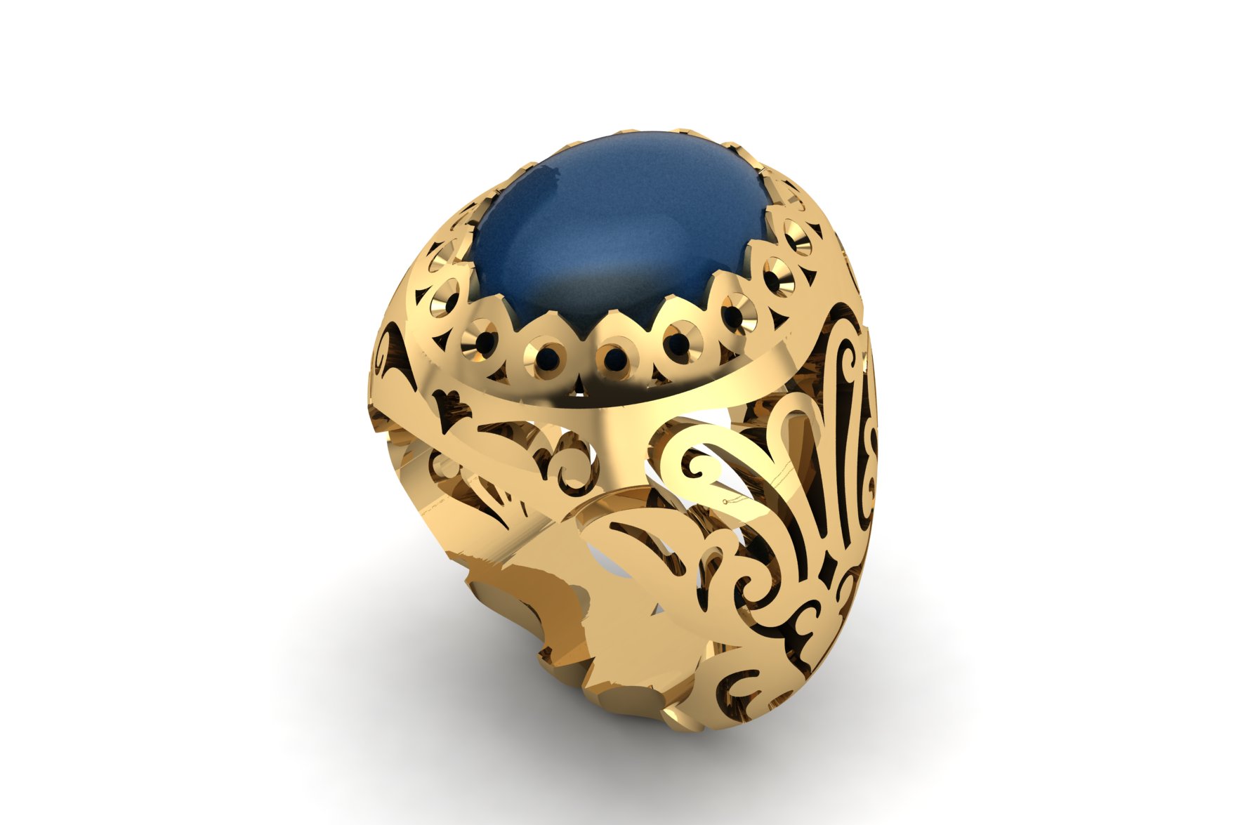 Vintage Filigree Signet Ring 3D print model 52 — view 1