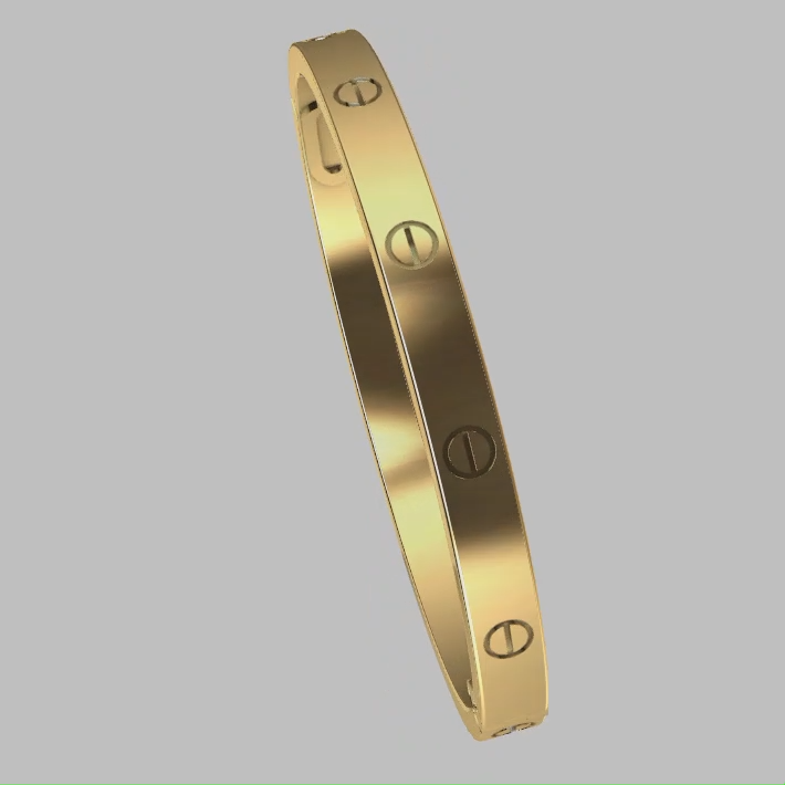 Modern Screw Motif Hinged Bangle Bracelet — view 8