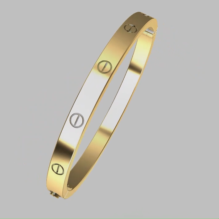 Modern Screw Motif Hinged Bangle Bracelet — view 5
