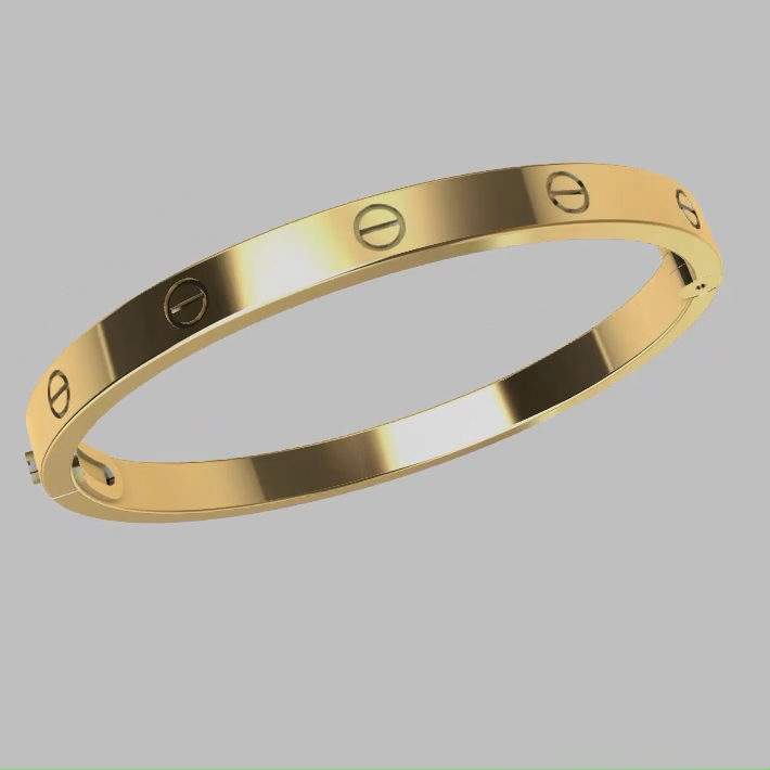 Modern Screw Motif Hinged Bangle Bracelet — view 3