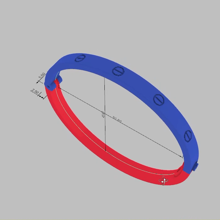 Modern Screw Motif Hinged Bangle Bracelet — view 7