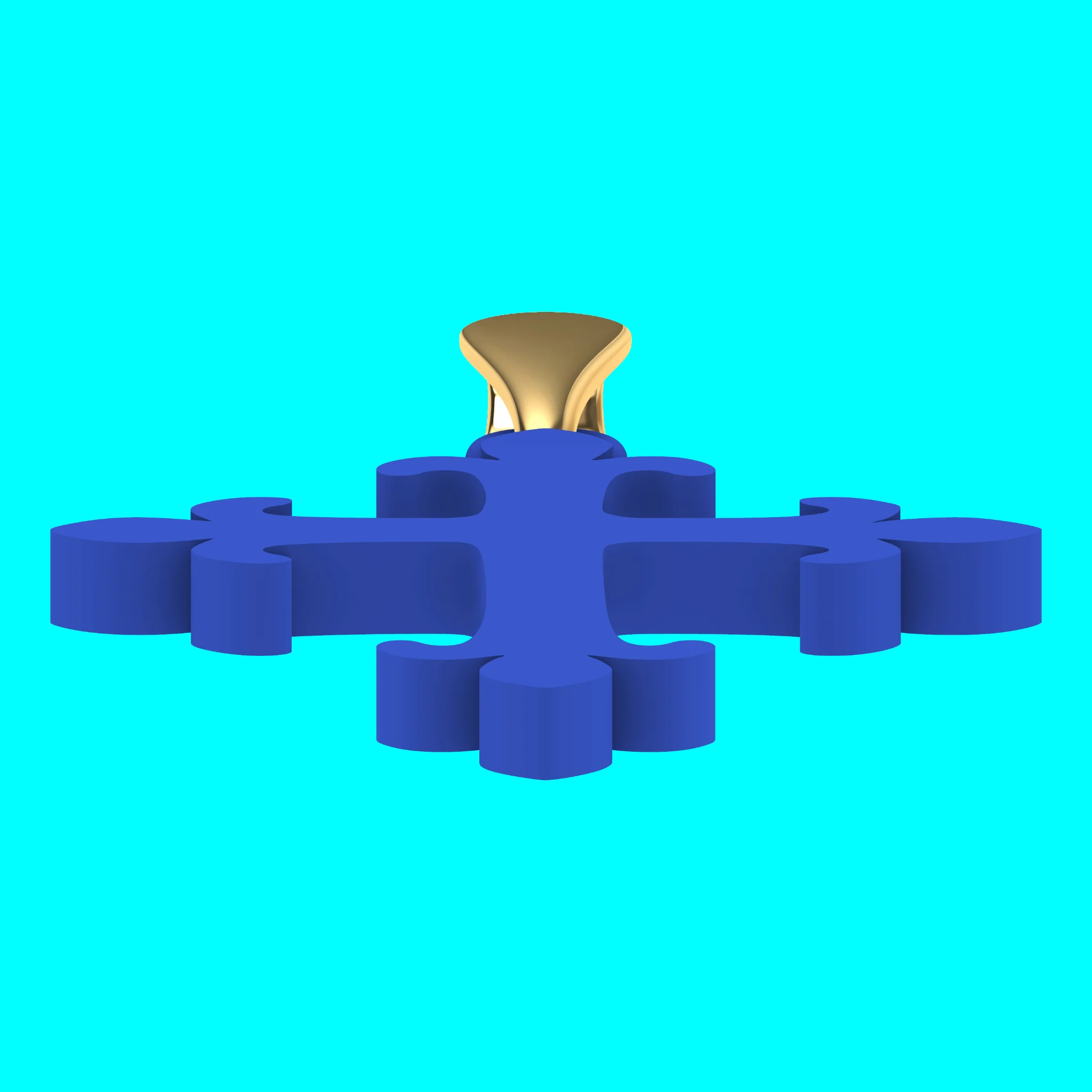 Cross Pendant with Scrolled Leaf Ends — view 3