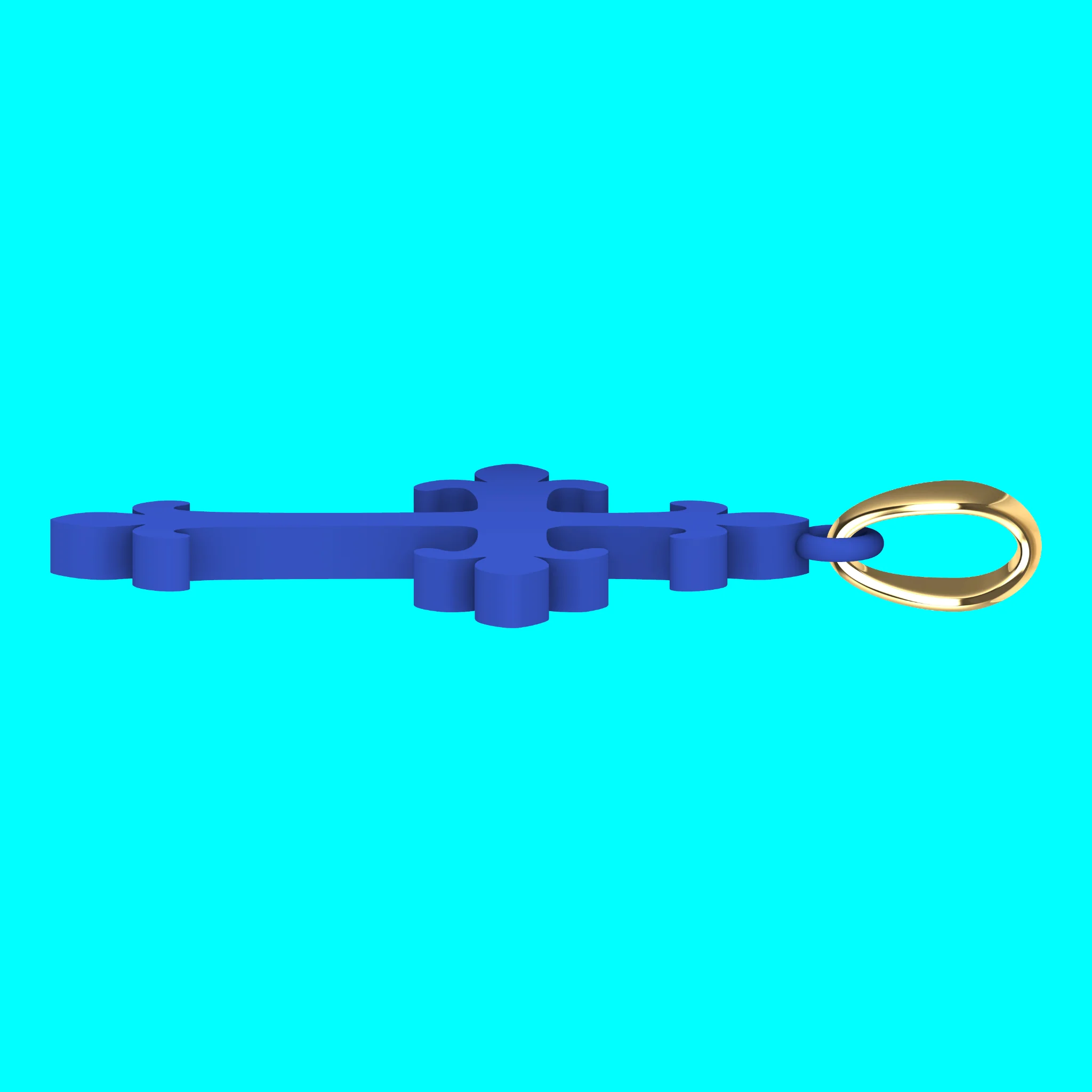 Cross Pendant with Scrolled Leaf Ends — view 4