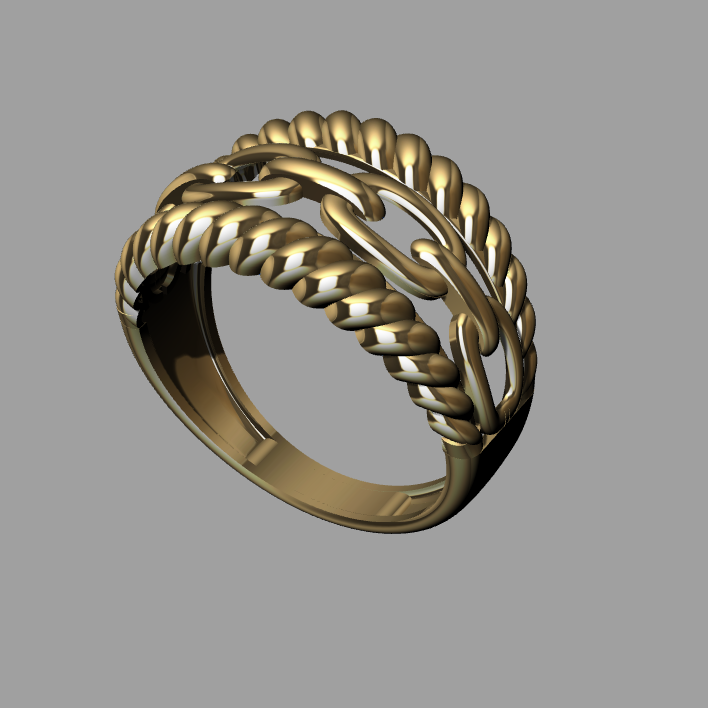Interlocking Link Double Rope Detail Ring — view 5