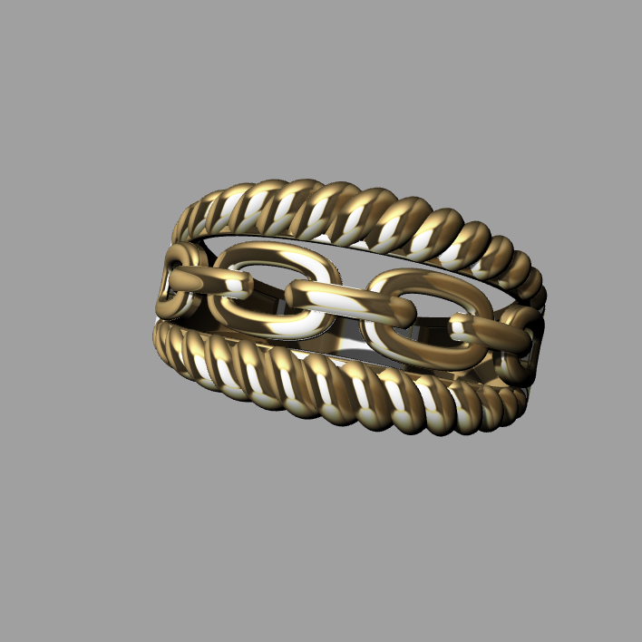 Interlocking Link Double Rope Detail Ring — view 4