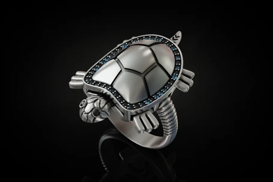 Turtle Ring with Movable head and legs — view 2