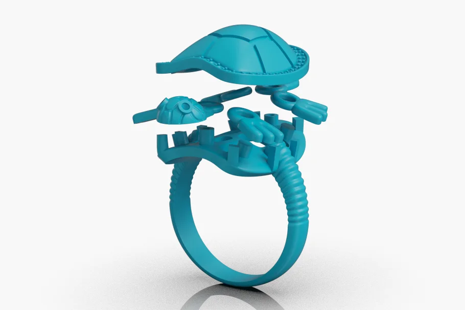 Turtle Ring with Movable head and legs — view 5