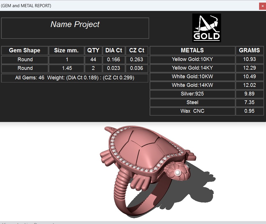 Turtle Ring with Movable head and legs — view 6